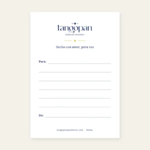 Tarjeta para dedicar de Tangopan, para imprimir